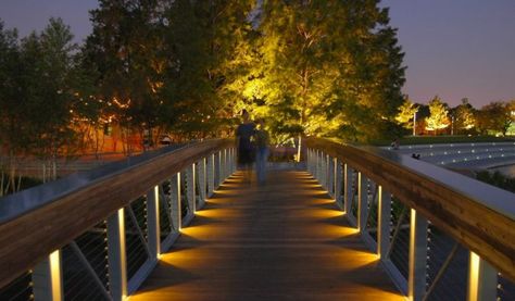 Urban Lighting Design, Handrail Lighting, Park Lighting, Blitz Design, Hermann Park, Dock Lighting, Architectural Lighting Design, Urban Lighting, Pathway Lighting