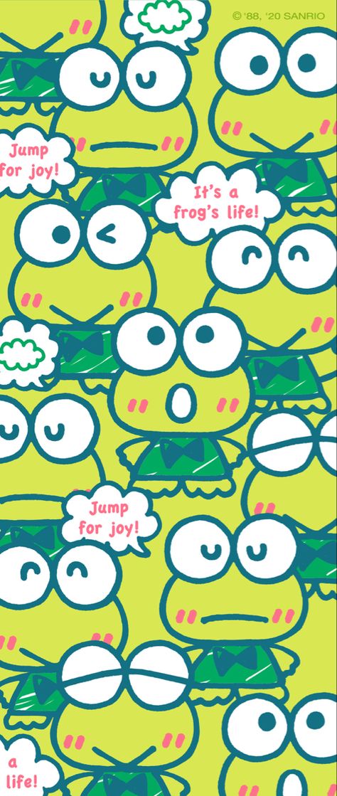 Hello Kitty Frog, Sanrio Wallpapers, Frog Wallpaper, My Melody Wallpaper, Frog Drawing, Hello Kitty Backgrounds, Hello Kitty Cartoon, Sanrio Wallpaper, Once A Month