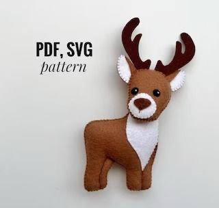 appletoys - Etsy Animal Felt Patterns, Ren Geyiği, Felt Reindeer, Dinosaur Ornament, Felt Toys Patterns, Decorating Crafts, Patchwork Inspiration, Monkey Pattern, Polar Animals