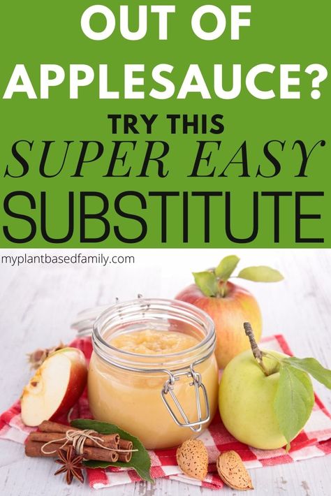 Out of applesauce? Try this easy applesauce substitute! Applesauce Substitute, Applesauce Instead Of Oil, Easy Vegan Meal Plan, Easy Applesauce, Substitute Ingredients, Vegan Bean Recipes, Oil Substitute, Clean Eating Vegan, Gluten Free Plant Based