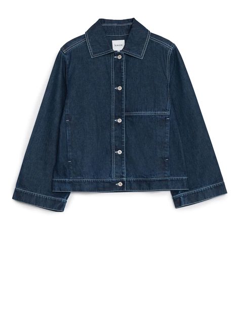 Boxy Denim Jacket, Scandinavian Lifestyle, Indigo Denim, Lifestyle Store, Swedish Design, Denim Shirt Dress, Velvet Jacket, Clothing Size Chart, Green Jacket