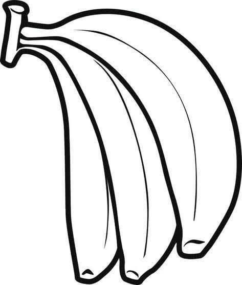 Vegetable Coloring Pages, Fruit Coloring Pages, Fruits Drawing, Drawing Lessons For Kids, Fruits For Kids, A Banana, Art Drawings For Kids, Applique Patterns, Drawing Lessons