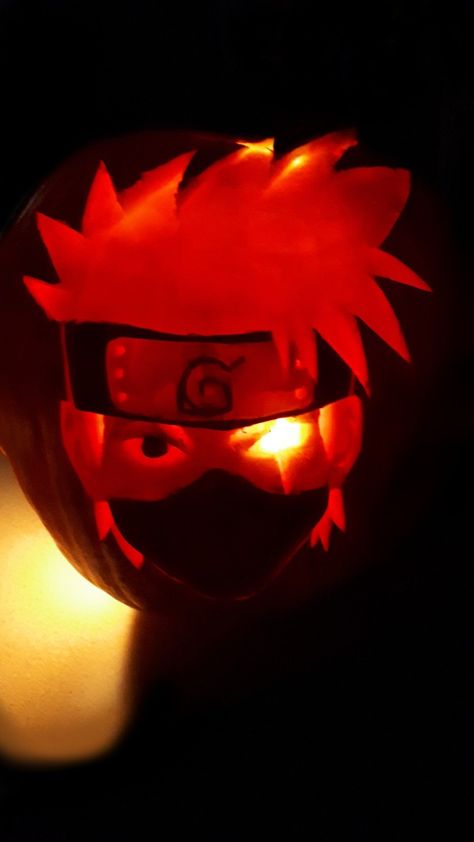 Naruto Pumpkin Painting, Naruto Pumpkin Carving, Naruto Pumpkin, Anime Pumpkin Carving, Batman Pumpkin Carving, Batman Pumpkin, Alien Pumpkin, Pumpkin Inspo, Pokemon Pumpkin