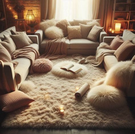 Cozy Living Room Ideas, Stylish Floor Lamp, Cozy Style, Diy Holiday Decor, Cozy Nook, Warm Blankets, Cozy Living Rooms, Comfortable Chair, Cozy Corner