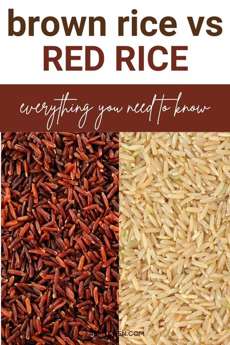 brown rice and red rice, showcasing their difference White Rice Benefits, Red Rice Benefits, Red Rice Recipe, Rice Water Recipe, Rice Diet, How To Make Red, Millet Recipes, Rice Cooker Recipes, Flavored Rice