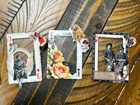 Altered Playing Cards Tutorial, Designing Playing Cards, Altered Playing Cards Ideas Mixed Media, Atc Cards Ideas Tutorials, Playing Cards Design Art, Altered Playing Cards Ideas, Playing Cards Art Projects, Atc Cards Ideas, Altered Playing Cards