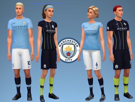 Soccer Sims 4 Cc, Sims 4 Soccer Jersey, Sims 4 Cc Football Jersey, Sims 4 Soccer Cc, Sims 4 Football Cc, Manchester City Kit, Tottenham Hotspur Fc, Male Clothing, Football Uniform