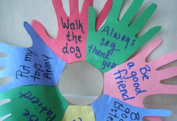 Helping Hands Wreath  This arts & crafts activity will help your child discover the ways she can lend a helping hand to others. Hands Wreath, Helping Hands Craft, Hand Wreath, Hands Craft, Bible Story Crafts, Bible School Crafts, Bible Study For Kids, Sunday School Activities, Church Crafts