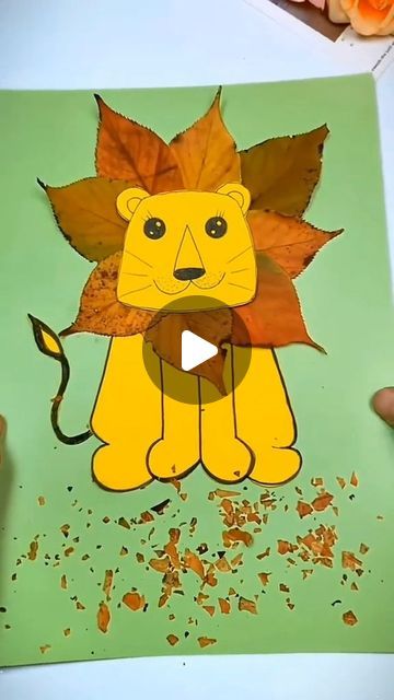 Instadiyou on Instagram: "DIY Lion Craft Using Fall Leaves
Materials Needed:
Yellow/orange/brown leaves
Glue
Black sharpie
White cardstock paper
Instructions:
Create the Lion’s Structure:
Draw a lion’s legs on yellow chart paper using a pencil. Draw three straight lines and two curvy lines in the middle of the yellow chart. Join two lines at the top to form the lion’s body, and draw paws at the bottom. Highlight your drawing with a black sketch, cut it out, and paste it on white paper.
Pasting the Yellow Leaves:
Collect dried yellow leaves.
Use double-sided tape to paste the leaves at the top of the lion’s body, creating the mane.
Layering the Leaves:
Paste the leaves circularly, starting from the top and working your way down. Overlap them slightly to create the lion’s fur.
Making the Lio Draw A Lion, Lion Craft, Chart Paper, Black Sketch, Brown Leaves, Your Drawing, Black Sharpie, Instagram Diy, Yellow Leaves