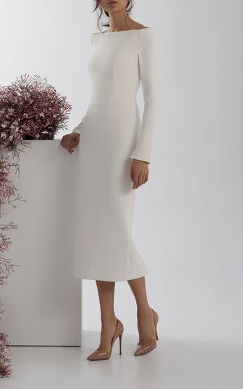 Grace Rose, Minimal Wedding Dress, Civil Wedding Dresses, Rachel Gilbert, Chiffon Gown, White Outfits, Classy Dress, Moda Operandi, Look Fashion