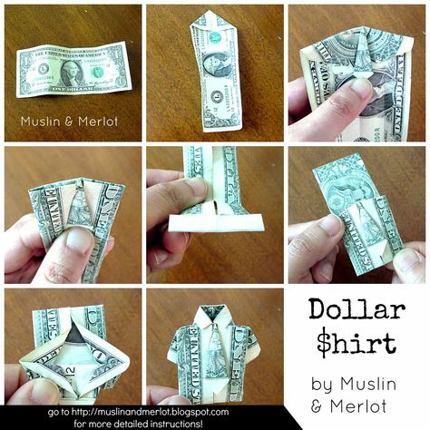 Easy Money Origami, Organization Crafts, Origami Dollar, Diy Office Organization, Origami Shirt, Origami Bookmarks, Origami Star Box, Father's Day Activities, Dollar Bill Origami