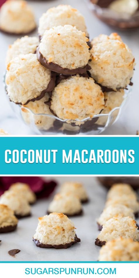 You can make these light and chewy Coconut Macaroons with only FIVE ingredients! This classic recipe makes almost three dozen cookies in just 35 minutes. Watch the how-to video for important tips! Kay Nutrition, Kue Macaroon, Kolaci I Torte, Oreo Dessert, Coconut Macaroons, Paleo Dessert, Paleo Diet, Healthy Baking, Sweet Treat