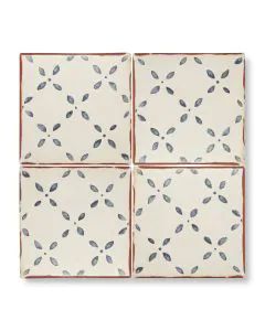 Marrakech | Hand made, hand decorated, glazed terracotta tile Hand Painted Tiles Kitchen, Glazed Terracotta Tile, Cottage Kitchen Tiles, Traditional Tile Design, Terracotta Tile, Arabesque Tile, Mediterranean Tile, Glazed Terracotta, Paint Color Schemes