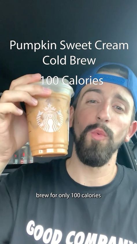 Macro Barista Starbucks, Pumpkin Sweet Cream, Starbucks Protein, Sweet Cream Cold Brew, Pumpkin Drink, Low Calorie Pumpkin, Coffee Orders, Cream Cold Brew, Pumpkin Drinks