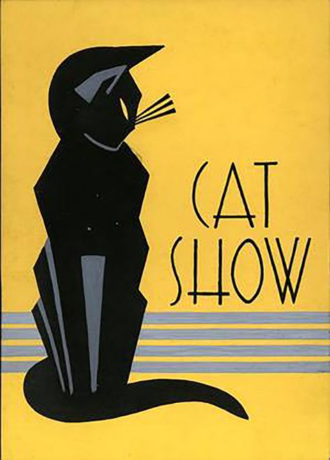 Art Deco Cat, Art Deco Illustrations, Motif Art Deco, Art Deco Illustration, Gouache Illustrations, Interior Vintage, Art Deco Poster, Deco Poster, Black Cat Art