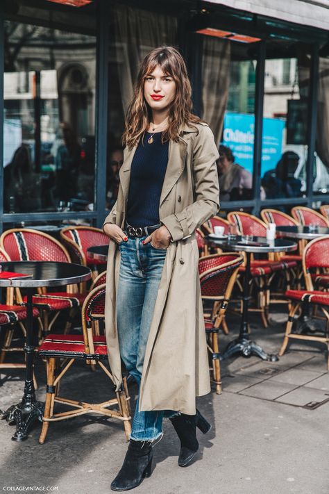 PFW Fall_2016 Jeanne Damas                                                                                                                                                                                 More French Beauty Standards, Parisisk Chic, Jeanne Damas Style, Trenchcoat Outfit, French Capsule Wardrobe, Dress Like A Parisian, Style Parisienne, Parisienne Chic, French Outfit