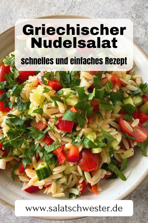 Griechischer Orzo Salat Nudelsalat mit Kritharaki Orzo Salat, Orzo, Couscous, Low Carb, Pins, Low Carb Recipes