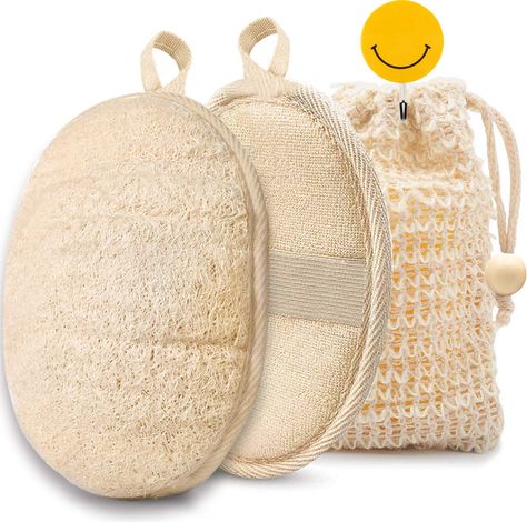 Eco Friendly Bathroom Products, Natural Loofah Sponge, Body Loofah, Shower Loofah, Exfoliating Sponge, Stocking Ideas, Body Sponge, Natural Loofah, Bathroom Black