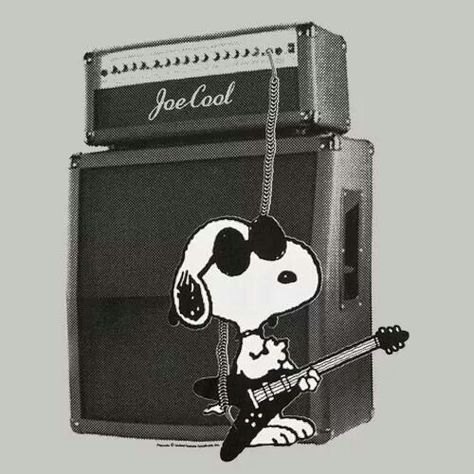 Joe Cool Snoopy Tattoo, Guitar Guy, Guitar Drawing, Woodstock Peanuts, Snoopy Cartoon, Tears In Heaven, Snoopy Images, Peanuts Cartoon, Snoopy Wallpaper