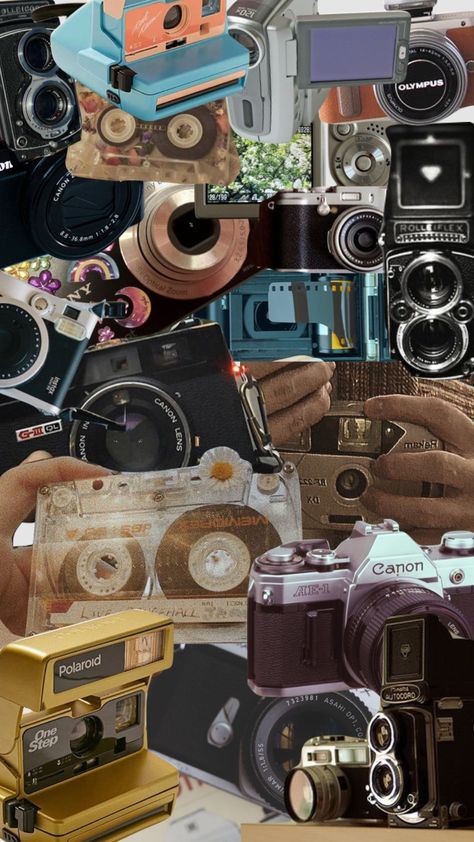 #camera #cassette #vintageaesthetic #aesthetic #moodboard #collage Camera Collage Art, Multimedia Aesthetic, Camera Aesthetic Wallpaper, Camera Collage, Collages Aesthetic Vintage, Camera Wallpaper, Photography Camera, Aesthetic Vintage, Aesthetic Collage