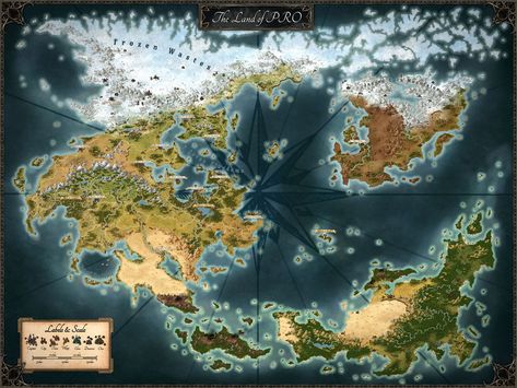 Maps Of Fantasy Worlds, Dnd Fantasy World Map, Fantasy Map Concept Art, Fantasy Map Continent, World Map Fantasy Art, Fictional World Map, Maps Fantasy World, Fantasy World Map Ideas, D&d World Map