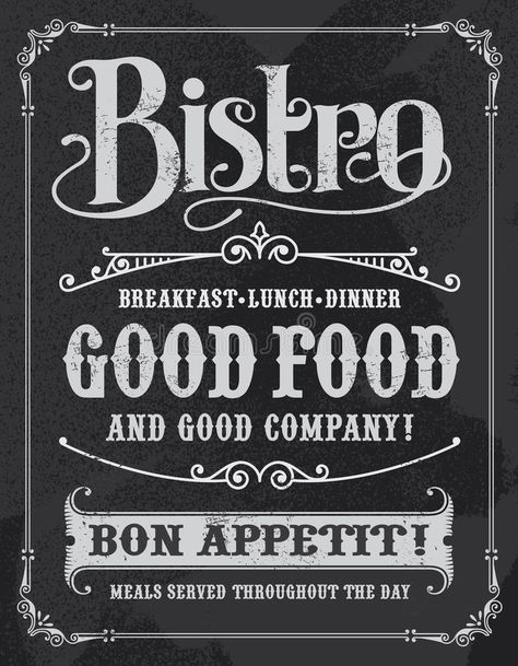 Bistro Restaurant Chalkboard Sign. Bistro Poster Chalkboard Sign, vintage vector , #Ad, #Sign, #Poster, #Chalkboard, #Bistro, #Restaurant #ad Bistro Chalkboard Ideas, Restaurant Chalkboard Ideas, French Font, Blackboard Design, Spring Chalkboard, Chalkboard Wall Bedroom, Sign Lettering, Chalkboard Vector, Italian Party