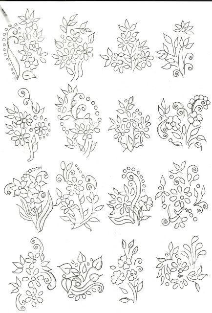 Mehndi,sketch,embroidery,painting: embroidery Floral Motif Design Embroidery, Fabric Paint Designs For Sarees, Motif Design Pattern Embroidery, Small Motifs Embroidery, Hand Embroidery Designs For Sarees, Fabric Painting Fabric Paint Designs Patterns, Dress Painting Designs, Saree Embroidery Patterns, Embroidery Designs For Sarees