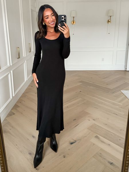 AE Long-Sleeve Plush Maxi Dress curated on LTK Maxi Dress Work Outfit, Long Dress And Boots Outfit, Maxi Dress Outfit Winter, Dress Work Outfit, Maxi Dress Winter, Maxi Dresses Fall, Maxi Dress Outfit, Winter Dress Outfits, Thanksgiving Outfit