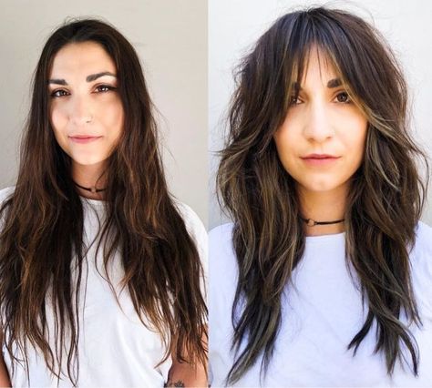 Long Shag for Wavy Hair Modern Long Shag Haircut, Shaggy Layered Haircut, Shag Layered Hairstyles, Shag Haircut Ideas, Medium Shag Hairstyles, Curly Shag Haircut, Long Shag Hairstyles, Rachel Williams, Long Shag