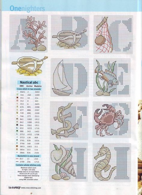 Nautical Alphabet, Cross Stitch Letter Patterns, Cross Stitch Sea, Holiday Cross Stitch Patterns, Alphabet Chart, Cross Stitch Alphabet Patterns, Holiday Cross Stitch, Cross Stitch Letters, Hand Lettering Alphabet