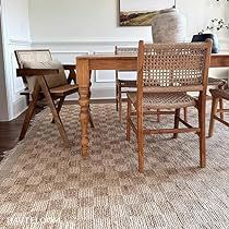 Kitchen Table Rug, Checkered Carpet, Rug Under Dining Table, Natural Farmhouse, Natural Fiber Area Rug, Dinning Room Rug, River Retreat, Glen Arbor, Dining Rug