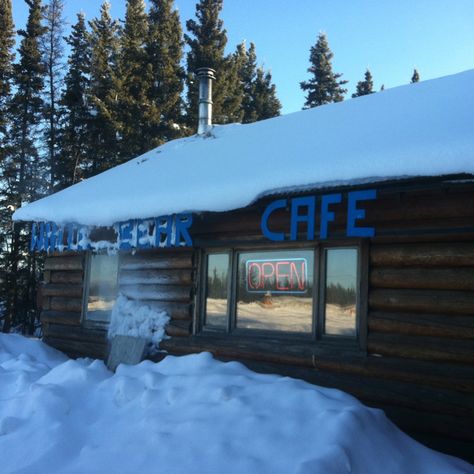 White Bear Cafe, Tok, Alaska. One of two restaurants open in Tok in the winter. Tok Alaska, Bering Strait, North To Alaska, Alaska Trip, American Continent, Arctic Ocean, Living In Alaska, Alaska Travel, White Bear