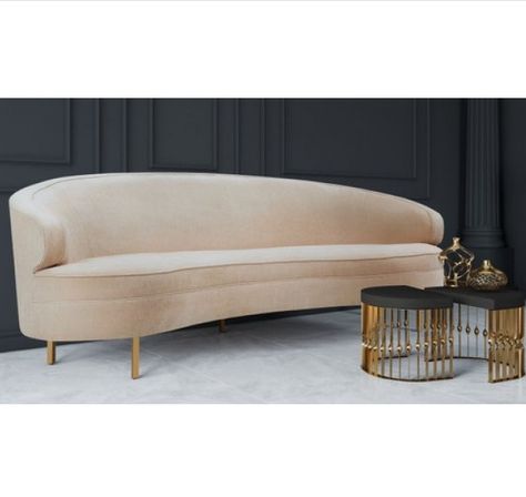 Cream Champagne Velvet Curved Silhouette Gold Stainless Steel Legs Sofa - Buy Cream Champagne Velvet Wedding Sofa,Curved Silhouette Half Moon Sofa Chair,Gold Stainless Steel Legs Sofa Product on Alibaba.com Moon Sofa, Wedding Sofa, Sofa Curved, Buddha Wall Decor, Mid Century Eclectic, Gold Sofa, Velvet Wedding, Velvet Furniture, Model Room