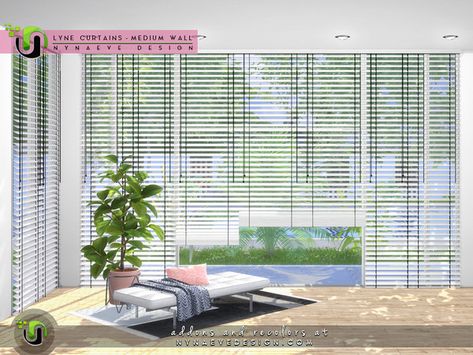 Sims 4 Cc Curtains Medium Wall, Cc Furniture, Bamboo Curtains, Curtain Wall, Media Wall, Sims Community, Ts4 Cc, Electronic Art, The Sims4