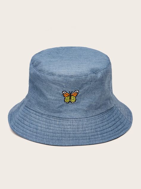 Butterfly Embroidery Bucket Hat | SHEIN USA Cute Bucket Hats, Bucket Hat Fashion, Trendy Hat, Butterfly Embroidery, Jairzinho, Outfits With Hats, Cute Hats, Cool Hats, Affiliate Links