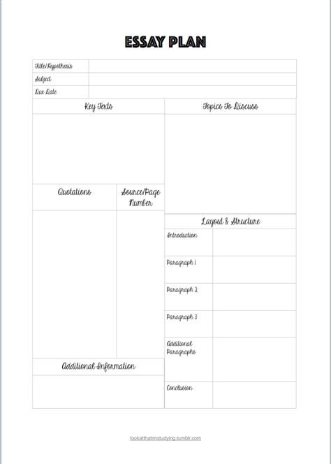 Download my first printable ‘Essay Plan’ for free on Google Docs, here Use it to plan any of your essays, including quotations, page numbers, layout and a list of topics to include and discuss.  (I’ve... Essay Layout, Essay Planner, Essay Plan, Writing Support, Expository Essay, Open University, Best Essay Writing Service, School Essay, Essay Writing Skills