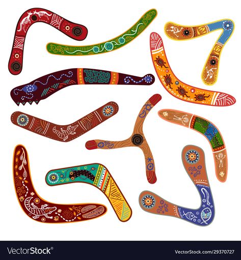 Attic Living Rooms, Australian Boomerangs, Kids Sports Crafts, Illustration Traditional, Ad Illustration, Illustration Flat, Boomerangs, Flat Style, Aboriginal Art