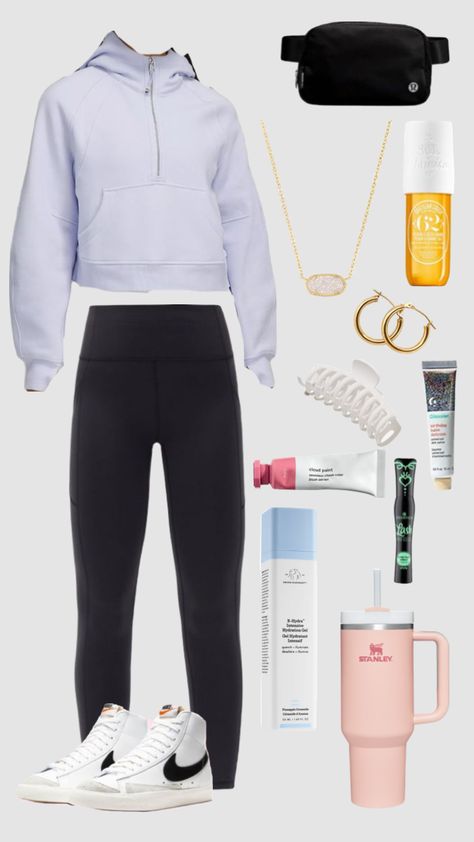 #outfitinspo #outfit #lululemon Outfit For Travel, Lululemon Outfits, Cute Everyday Outfits, Cute Fits, Aesthetic Outfits, Everyday Outfits, Light Grey, Outfit Inspo, Cute Outfits