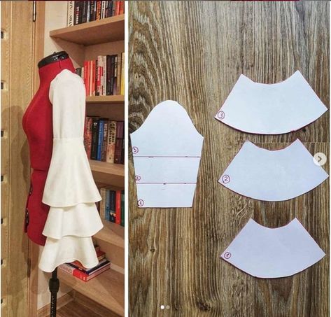 Learn to make a statement sleeve sewing pattern! Bell Sleeve Pattern, Pola Lengan, Sewing Sleeves, Projek Menjahit, Costura Fashion, Costura Diy, Sleeves Designs For Dresses, Blouse Pattern Sewing, Sewing Design