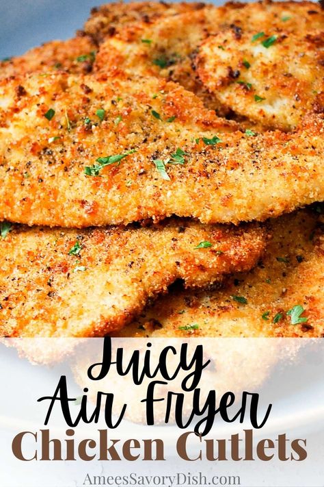 Breaded Cutlets, Air Fryer Chicken Cutlets, Fried Breaded Chicken, Fried Chicken Cutlets, Breaded Chicken Recipes, Chicken Cutlet Recipes, Breaded Chicken Cutlets, Chicken Cutlet, Cutlets Recipes