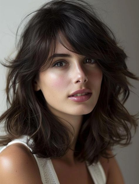 Stylish Medium Length Hair with Layers: Best Hairstyles and Cuts for All Textures Medium Length Hair With Volume, Brunette Hair Cuts Medium, Asian Medium Length Hair With Layers, Chunky Layers Medium Length Hair, Medium Length Butterfly Haircut, Textured Layers Medium Hair, Mid Hair Length Styles, Straight And Wavy Hair, Medium Length Layered Hair