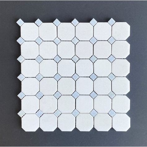 ES Stone Marble Octagon and DOT Moasic Floor Use Wall Tile | Perigold Blue And White Penny Tile Bathroom, Floor Mosaic Tile, Bathroom Vibes, House Aesthetics, Floor Mosaic, Penny Tile, Mosaic Floor Tile, Mini Stuff, Marble Mosaic Tiles