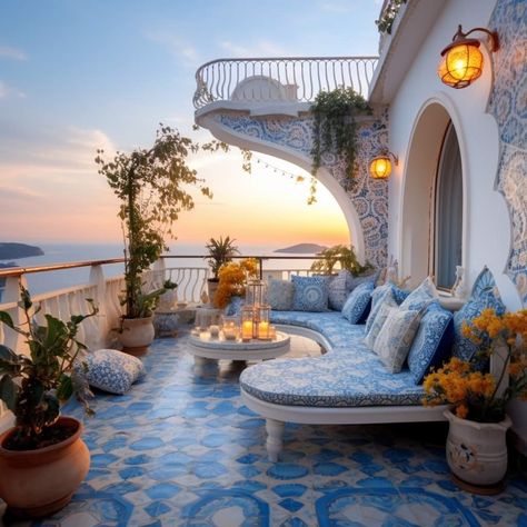 Greek Style Home, Dream House Aesthetic, Greek Decor, House Interior Design Styles, Boho Lifestyle, Boho Style Decor, Moroccan Homes, House Design Pictures, Sunset Sea