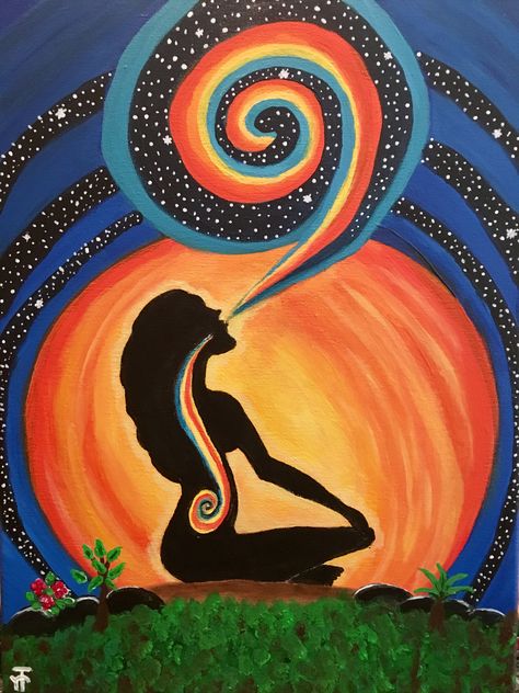 Mindfulness Painting Ideas, Spiritual Art Painting Easy, Spiritual Art Easy, Spiritual Art Drawings Easy, Spiritual Paintings Canvases, Healing Art Drawing, Yoga Painting Ideas, Spiritual Painting Ideas, Spiritual Paintings Easy