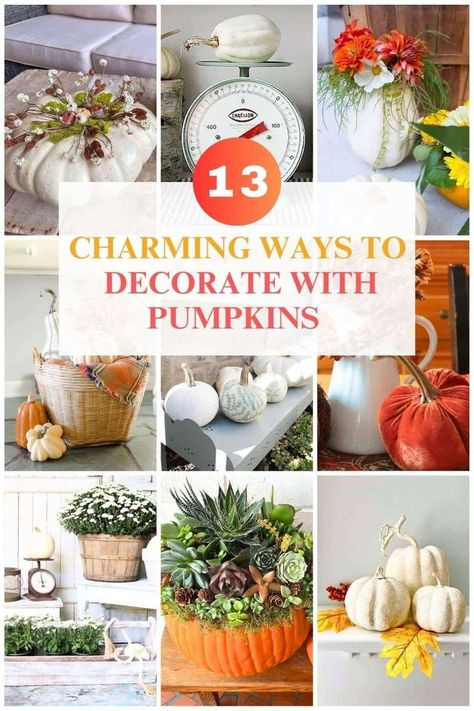 Decorating with pumpkins for Fall is easy and budget friendly. There are so many ways to display pumpkins. Pumpkin Display Ideas, Decorating With Pumpkins For Fall, Decorating With Pumpkins, Pumpkin Display, Cotton Wreath, Autumn Magic, Fall Mantel, Upcycled Home Decor, Creative Gardening