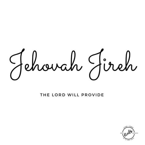 We can work through our lists of "what-if's" and worry about tomorrow. We can try and do it in our strength and make it come together on our own. Or, we can trust the One who promises to provide and knows us better than we know ourselves. He is our Jehovah Jireh. Trust Him! "And my God will meet all your needs according to the riches of his glory in Jesus Christ." - Philippians 4:19 The Lord Will Provide, Baby Memorial Tattoos, Jehovah Jireh, Bible Tattoos, Speaking Truth, Reckless Abandon, Christ Tattoo, God Will Provide, Our Father