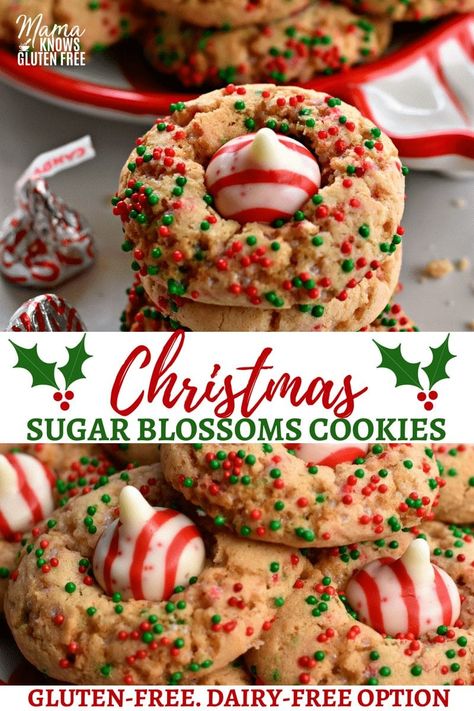 Sugar Blossom Cookies, Gluten Free Christmas Baking, Gluten Free Christmas Treats, Dairy Free Christmas Cookies, Gluten Free Christmas Cookies Recipes, Gluten Free Christmas Desserts, Gluten Free Christmas Recipes, Gluten Free Holiday Cookies, Gluten Free Holiday Recipes