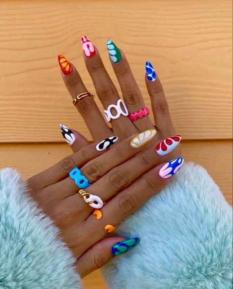 The art of nails Almond Funky Nails, Almond Designs Nails, Almond Designs, Occasion Nails, Summerville Sc, Pastel Nail Art, Colors Nails, 2023 Nails, 2024 Nails