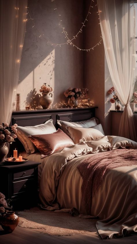 Romantic Bedrooms For Couples, Romantic Master Bedrooms Decor, Romantic Room Ideas, Romantic Decorating Ideas, Sultry Bedroom, Sensual Bedroom, Bedroom Hot, Bedroom Decor Romantic, Romantic Bedrooms