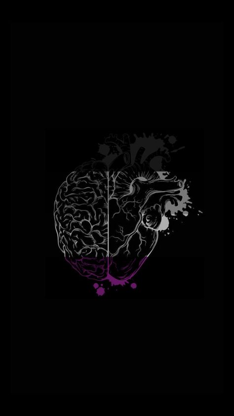 ace realistic heart and brain background/ gay pride/ lgbtq Heart And Brain Wallpaper, Brain Background, Asexual Wallpaper, Brain Wallpaper, Asexual Aesthetic, Wallpaper Lgbt, Lgbt Wallpaper, Fun Backgrounds, Realistic Heart